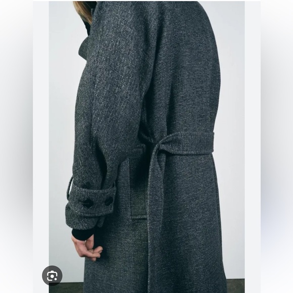 ZARA MANTECO WOOL BLEND BELTED COAT - Picture 9 of 11